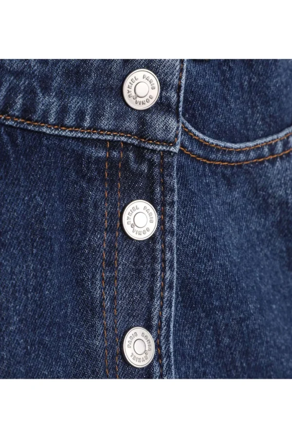 Sonia Rykiel Asymmetrical Denim Skorts Raw / Blue Cheap - Sonia Rykiel